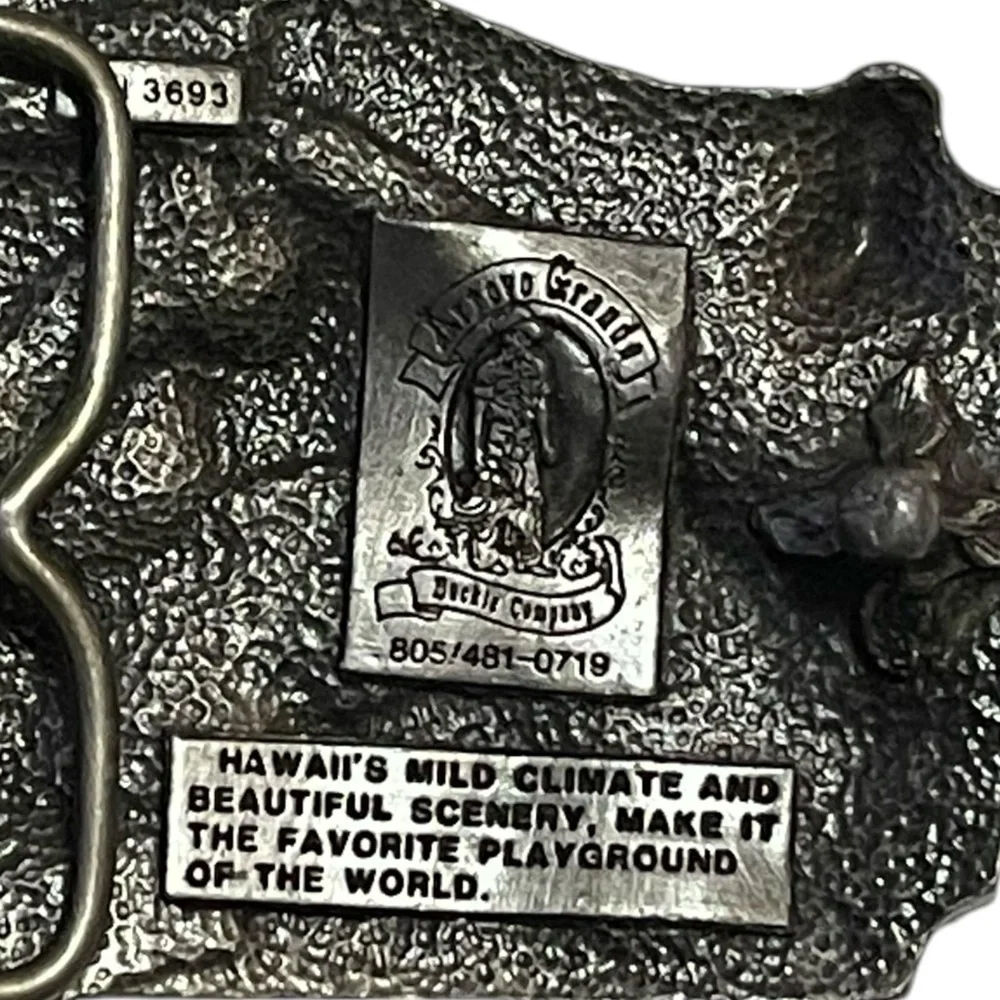 🫶🏻 Arroyo Grande Buckle Company Numbered Signed Pewter Hawaii Belt Buckle